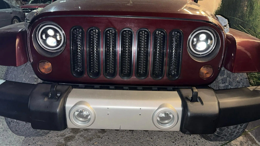 Mesh Grille Inserts for 2007-2015 Jeep Wrangler JK, 7 Pieces