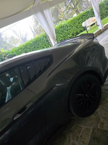 Rear Quarter Window Louvers for 2015-2021 Ford Mustang, Gloss Black