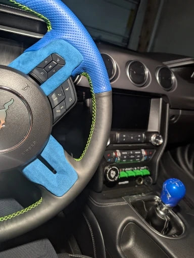 Suede Steering Wheel Panel Trim for Ford Mustang