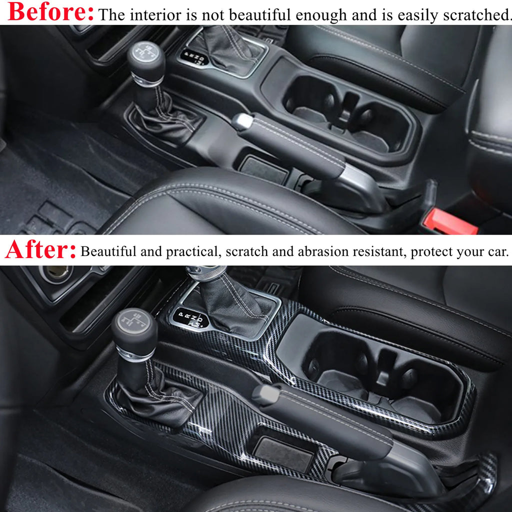Cup Holder and 4WD Shift Panel Cover for 2018-2023 Jeep Wrangler JL
