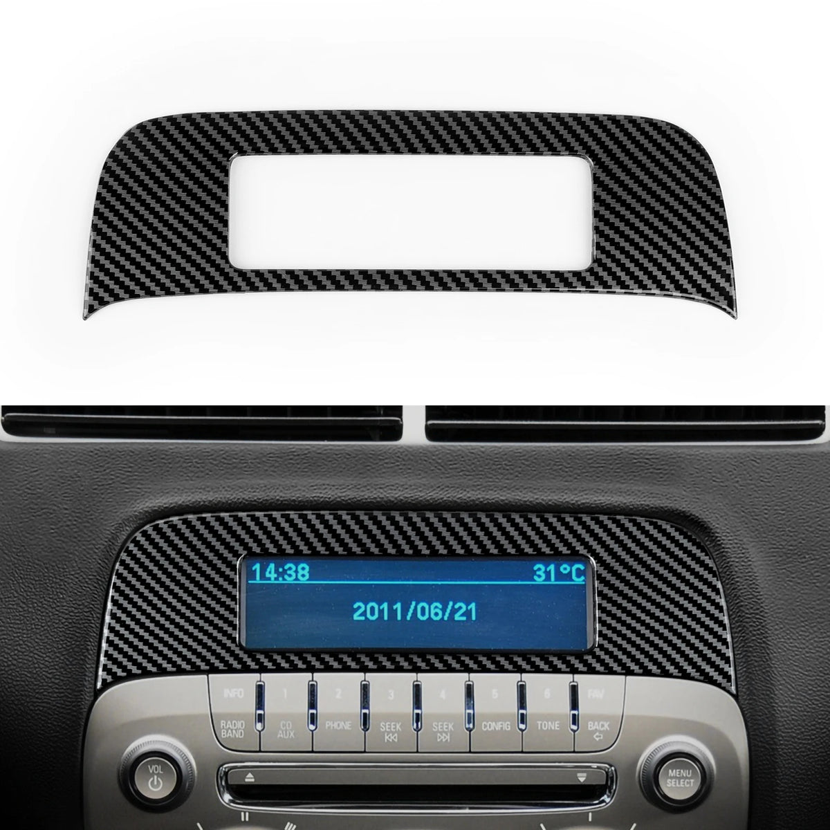 Carbon-Look Center Console Shift Panel Cover for 2010-2015 Chevy Camaro