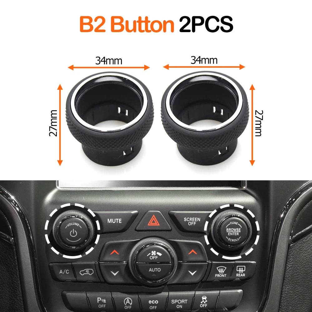 Climate and Radio Control Knob for 2014-2021 Jeep Grand Cherokee WK2