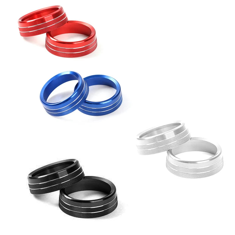Radio Volume Knob Trim Rings for 2015-2022 Ford Mustang, 2 Pieces