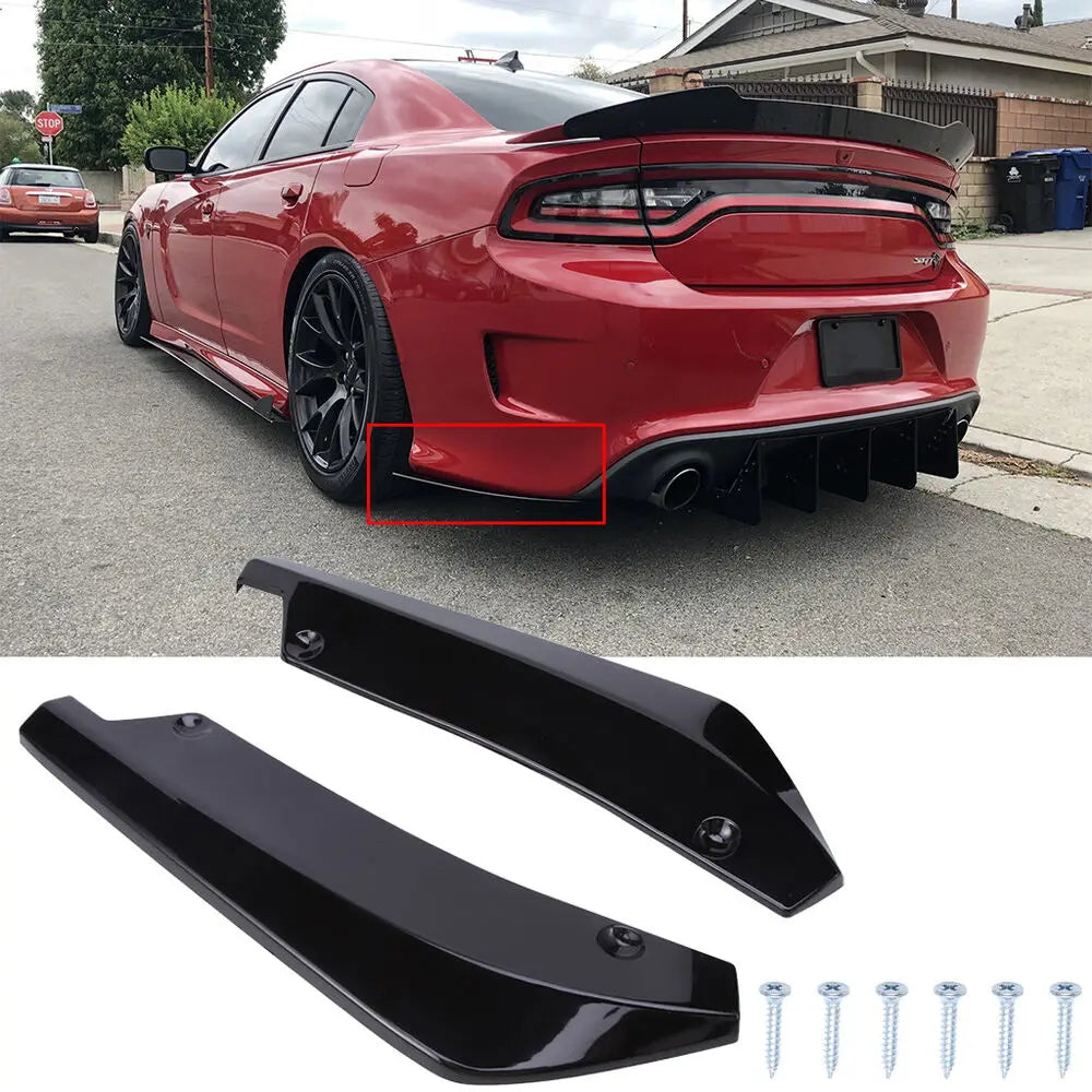 Rear Bumper Splitter Canards for 2018-2021 Dodge Charger and Challenger