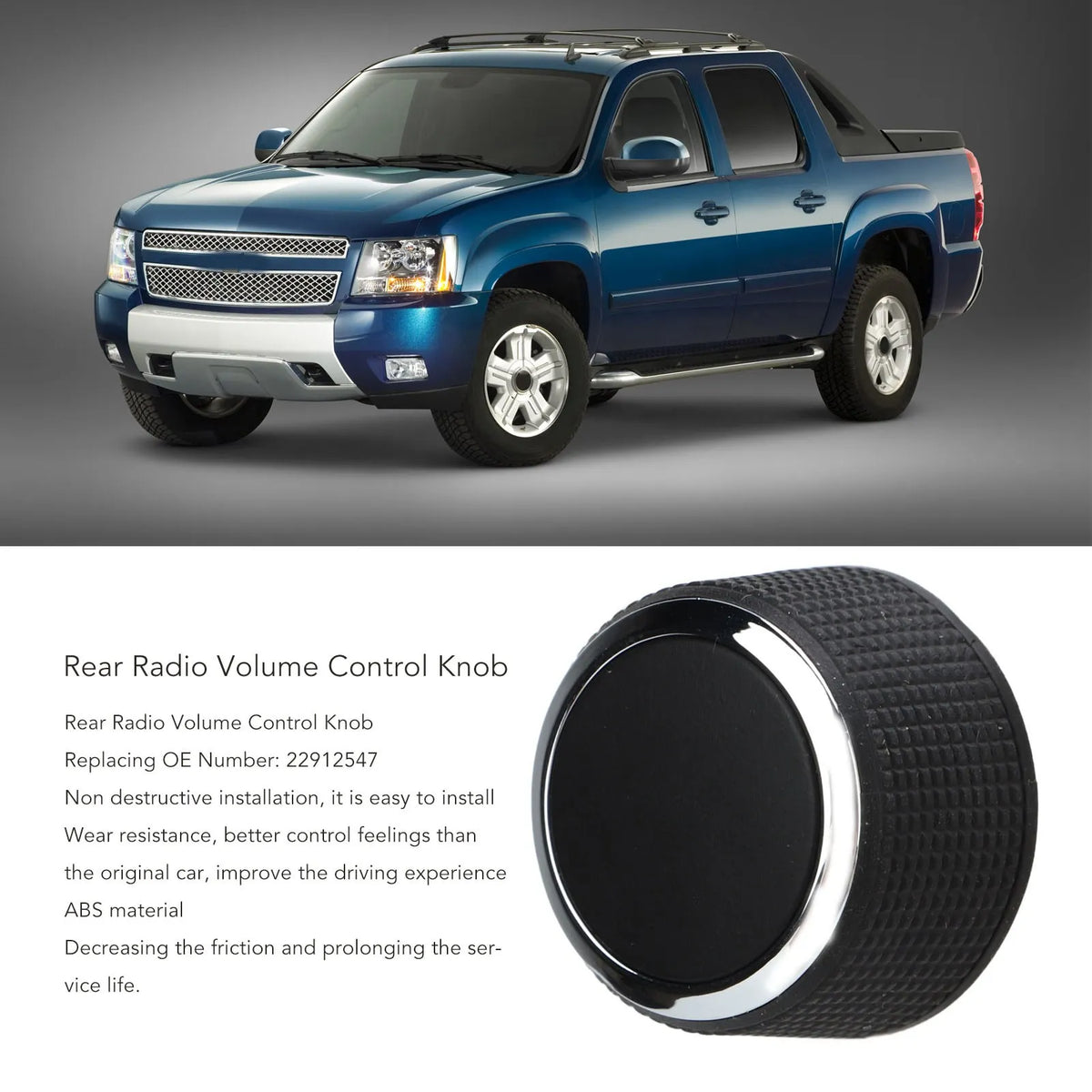 Rear Radio Volume Knob, 2 Pcs, for 2007-2013 Chevy Suburban, 22912547