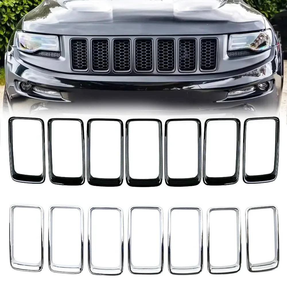 Front Grille Trim Rings for 2014-2016 Jeep Grand Cherokee, 7 Pieces