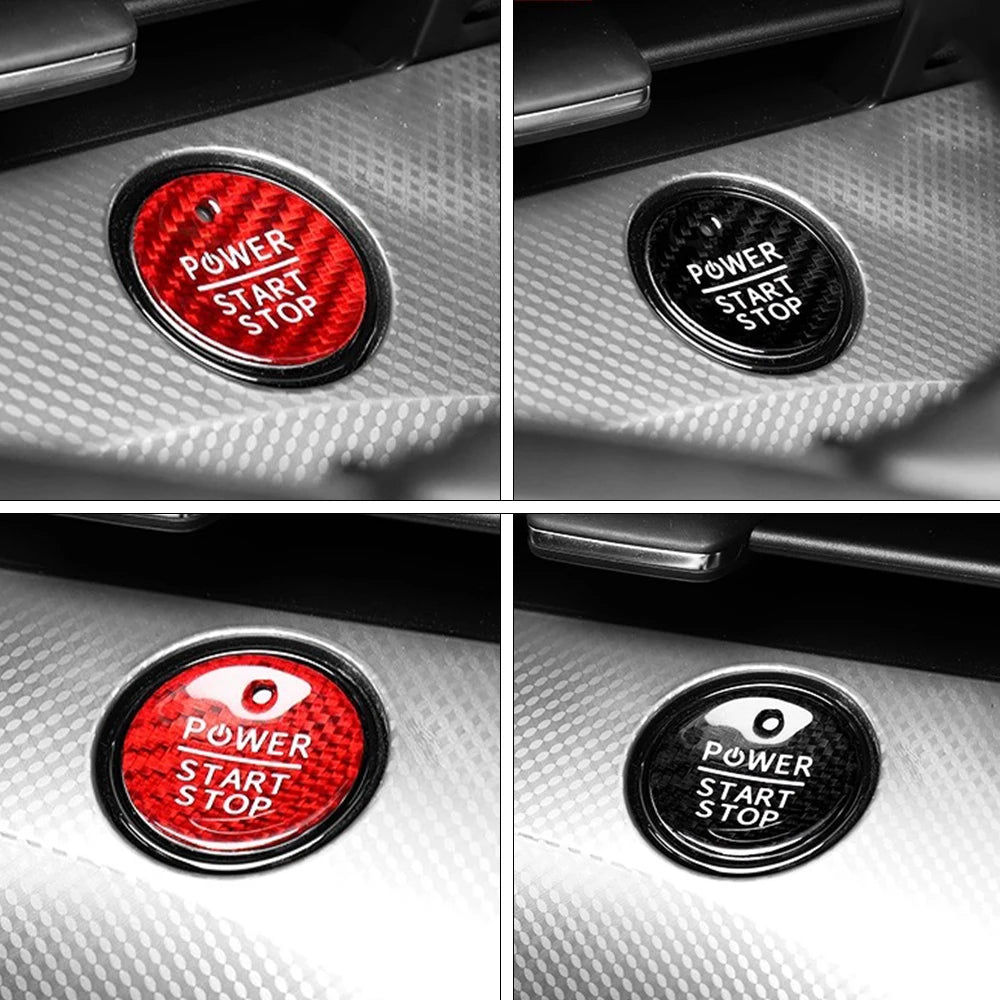 Carbon-Fiber Look Start-Stop Button Cover for Ford Mustang Mach-E