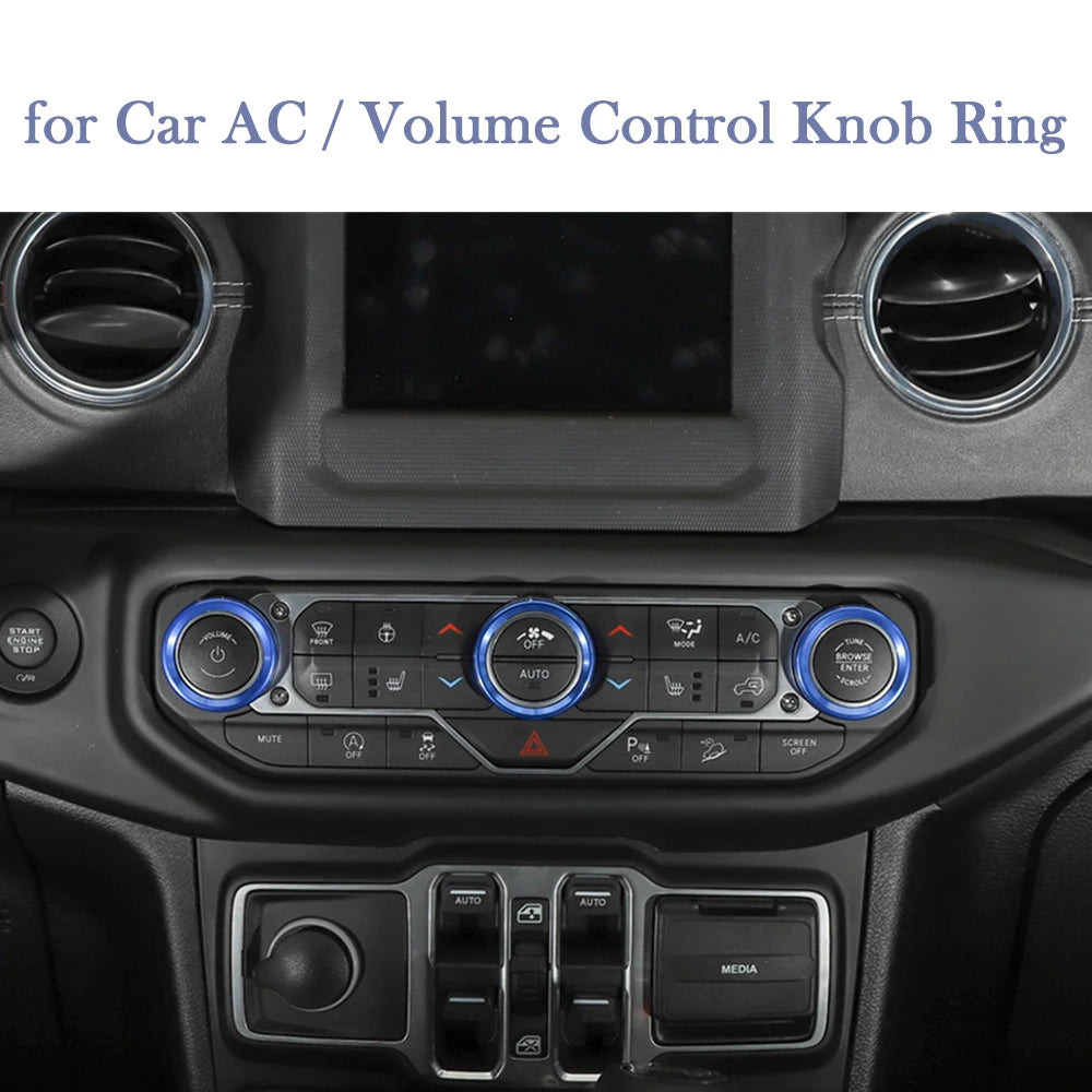 Climate Control Knob Cover Set for 2018-2023 Jeep Wrangler JL / Gladiator JT