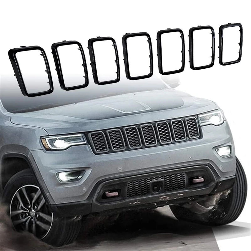 Gloss Black Grille Inserts, 7-Piece, 2017-2020 Jeep Grand Cherokee