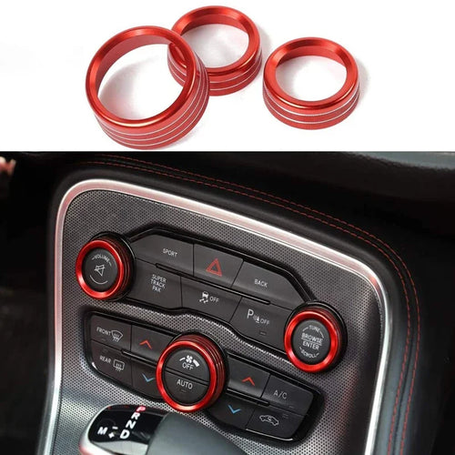 A/C Knob Cover Set for 2015-2020 Dodge Challenger / Charger / Chrysler 300