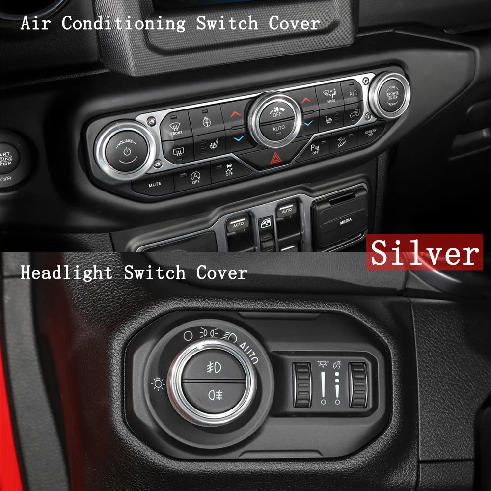 Climate Control Knob Cover Set for 2018-2023 Jeep Wrangler JL / Gladiator JT