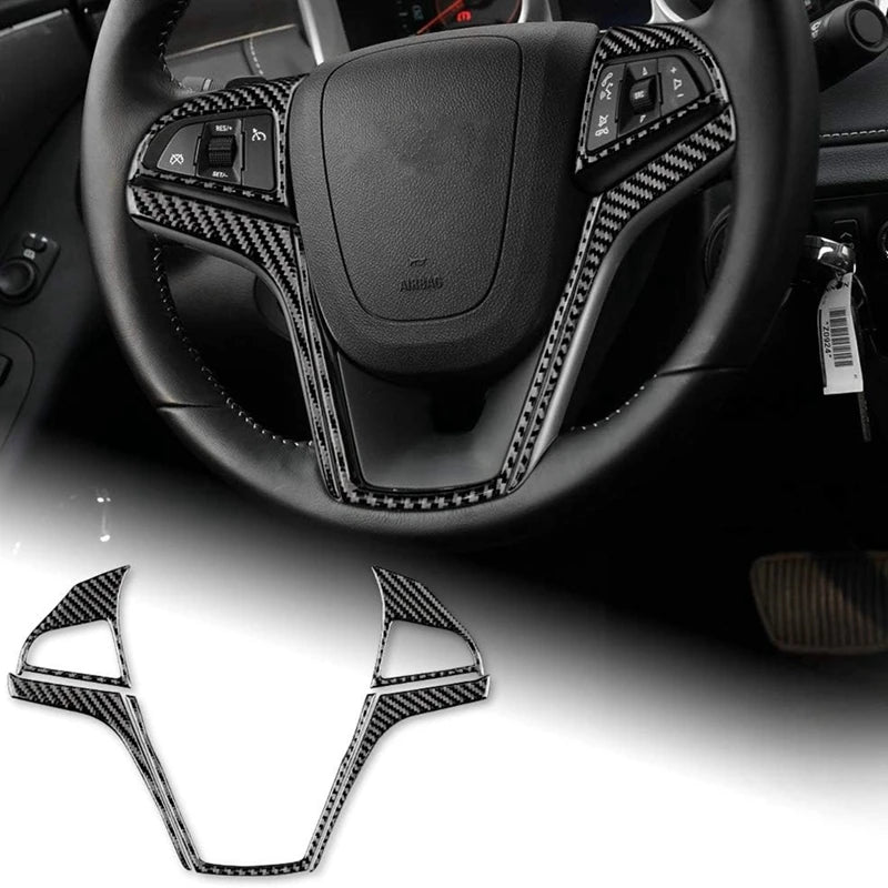 Carbon-Look Steering Wheel Button Trim for 2012-2015 Chevy Camaro