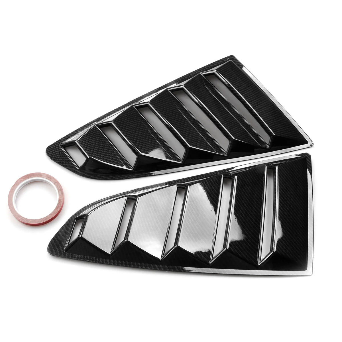 Rear Quarter Window Louvers for 2015-2021 Ford Mustang, Gloss Black