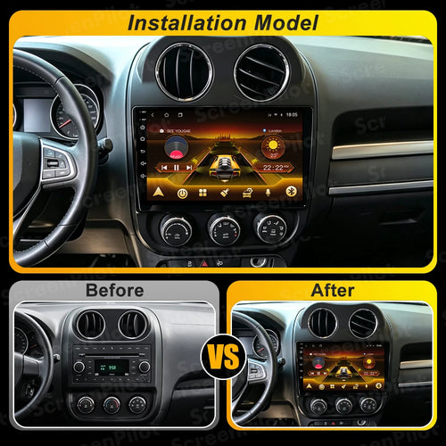 10 in. Android 16 CarPlay Head Unit for 2010-2016 Jeep Compass / Patriot
