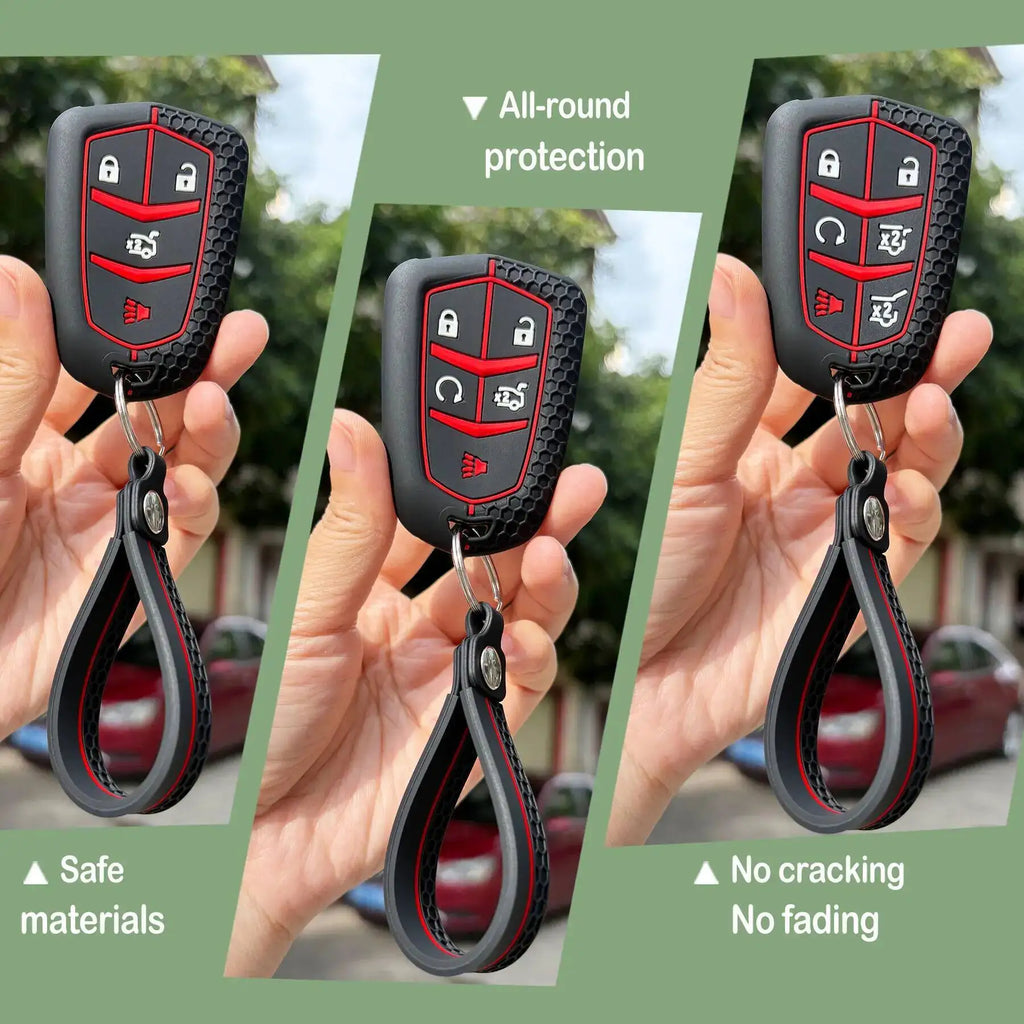Silicone Key Fob Cover for Cadillac Escalade, SRX, ATS, CTS, XT5, XTS