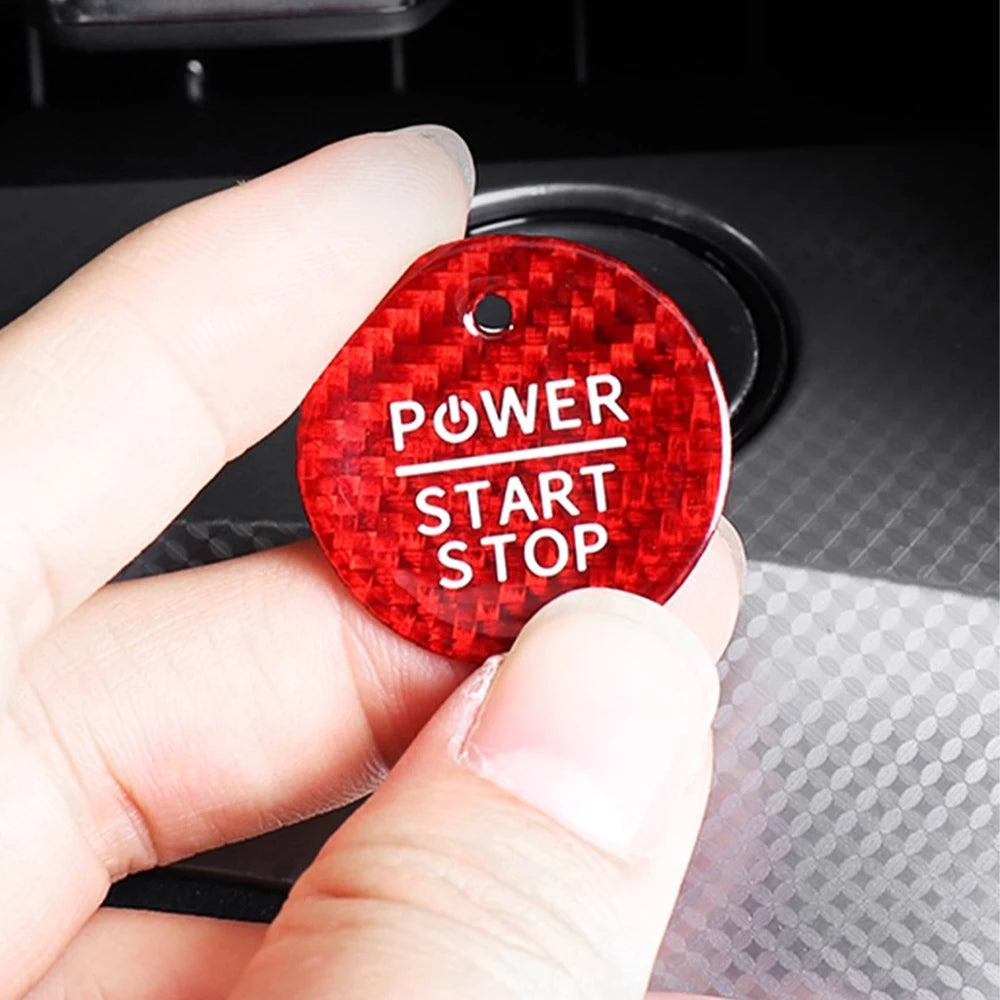 Carbon-Fiber Look Start-Stop Button Cover for Ford Mustang Mach-E