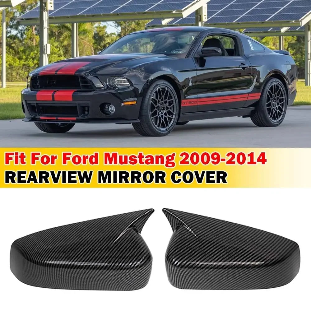 Mirror Covers for 2010-2014 Ford Mustang, Carbon-Fiber Look