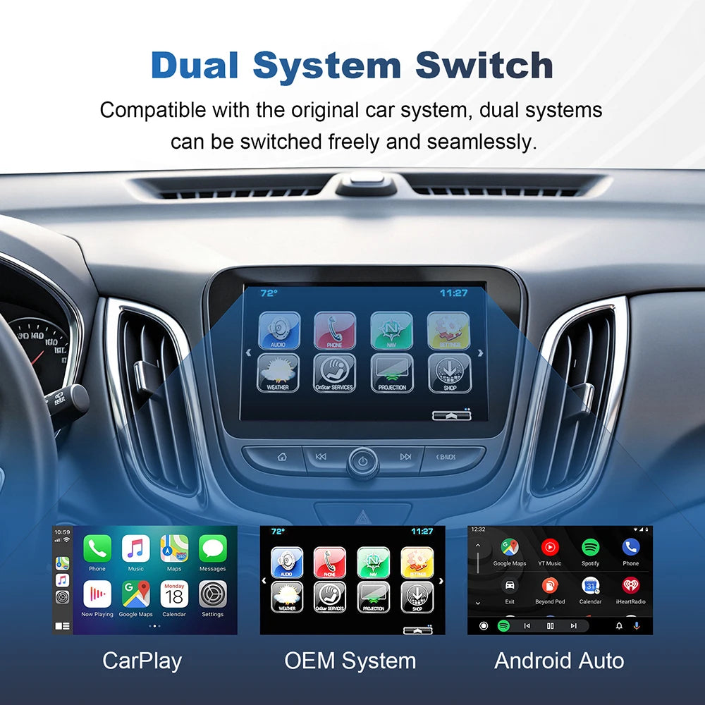Wireless CarPlay Adapter for 2014-2018 Chevy Silverado, 8 in. Screen