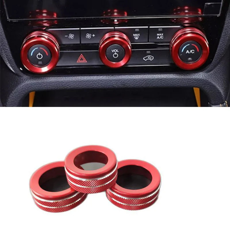 Aluminum Climate and Volume Knob Covers for 2023-2025 Ford Ranger, 3 Pcs