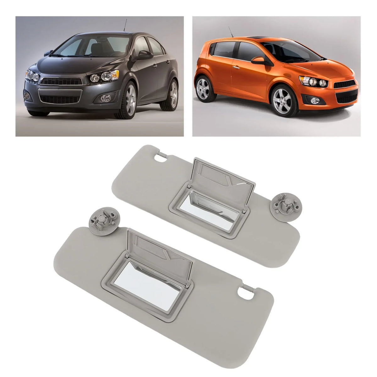 Sun Visor with Mirror for 2012-2016 Chevy Sonic, Gray