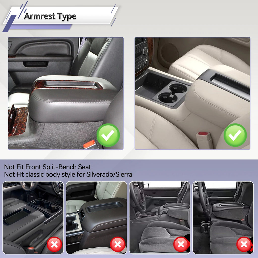 Console Armrest Cover for 2007-2014 Chevy Silverado / Tahoe / GMC Sierra / Yukon
