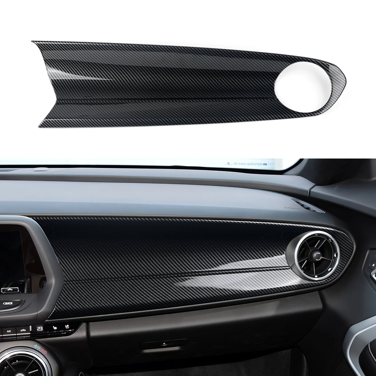 Carbon-Look Steering Wheel Button Panel Cover for 2016-2024 Chevy Camaro