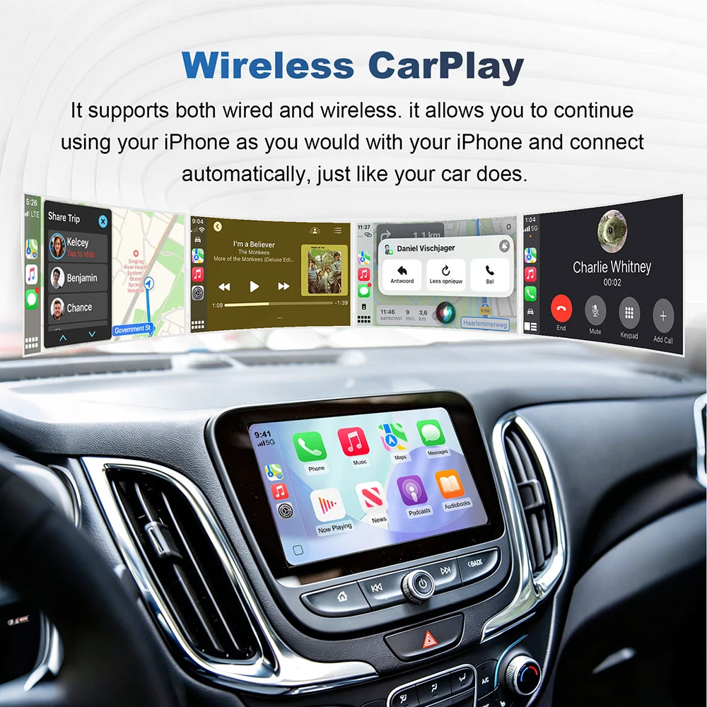 Wireless CarPlay Adapter for 2014-2018 Chevy Silverado, 8 in. Screen