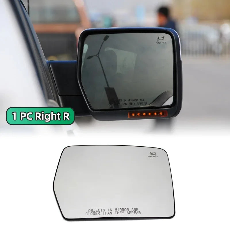 Side Mirror Glass for 2011-2014 Ford F-150, Heated, Wide Angle