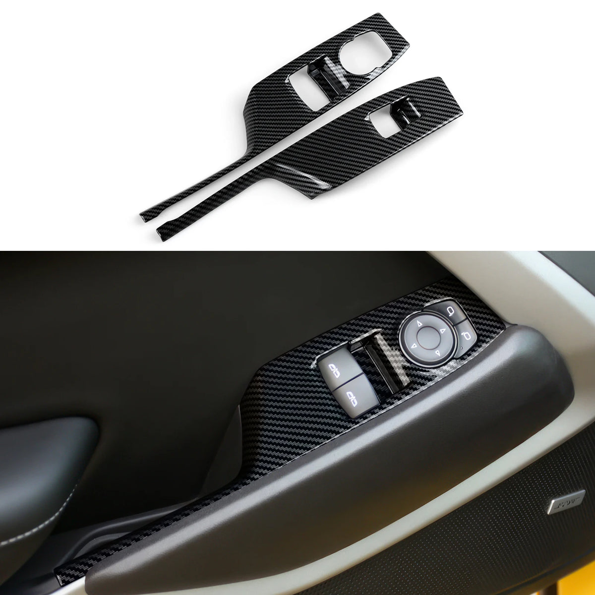 Carbon-Look Steering Wheel Button Panel Cover for 2016-2024 Chevy Camaro