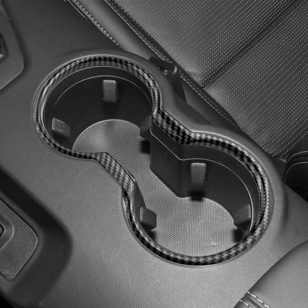 Carbon-Look Front Cup Holder Trim for 2015-2022 Ford Mustang