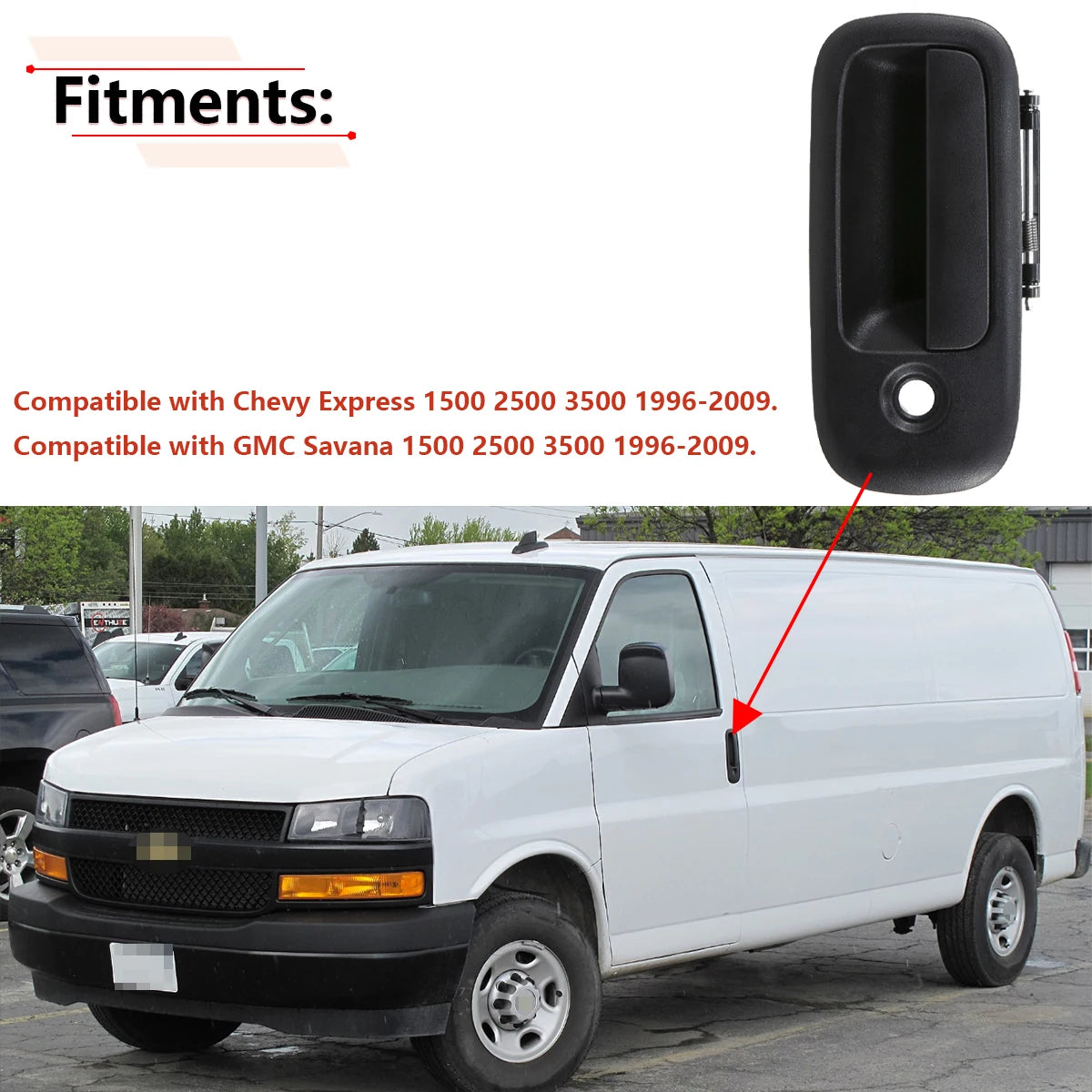 Exterior Door Handle for 1996-2009 Chevy Express / GMC Savana