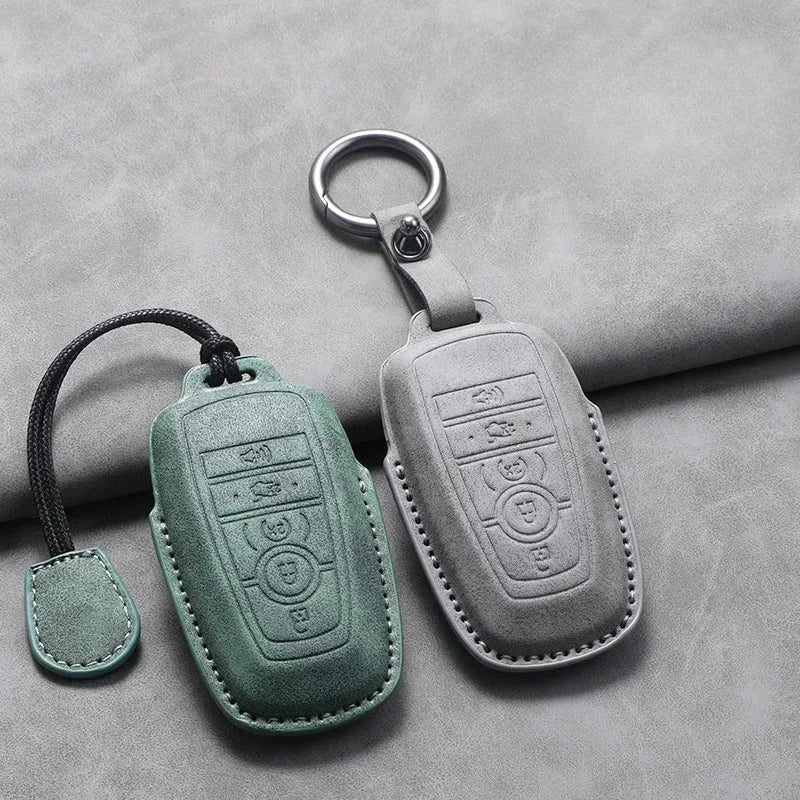 PU Leather Key Fob Cover for Ford Fusion, Edge, Explorer, Focus, F-150, Escape