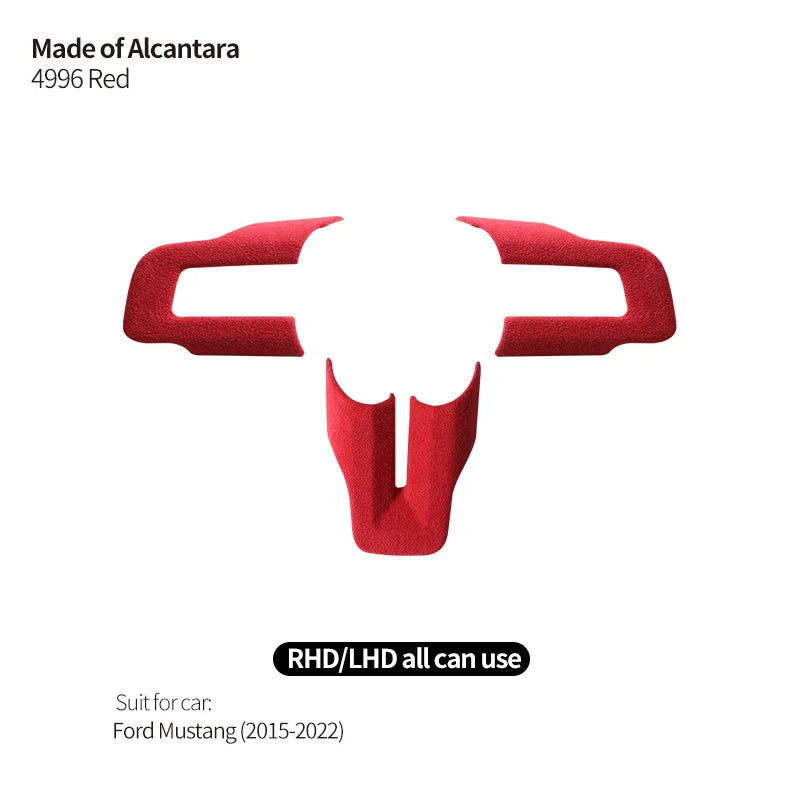 Suede Steering Wheel Panel Trim for Ford Mustang