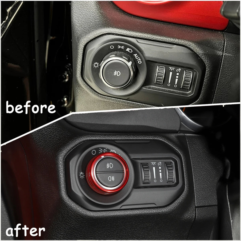Climate Control Knob Cover Set for 2018-2023 Jeep Wrangler JL / Gladiator JT