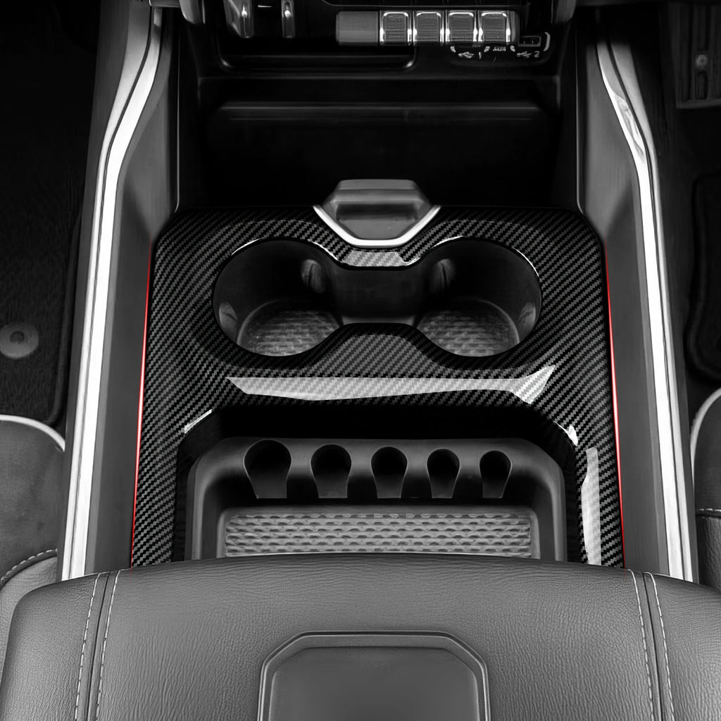 Carbon-Look Cup Holder Panel Cover for 2019-2026 Ram 1500, 2500, 3500