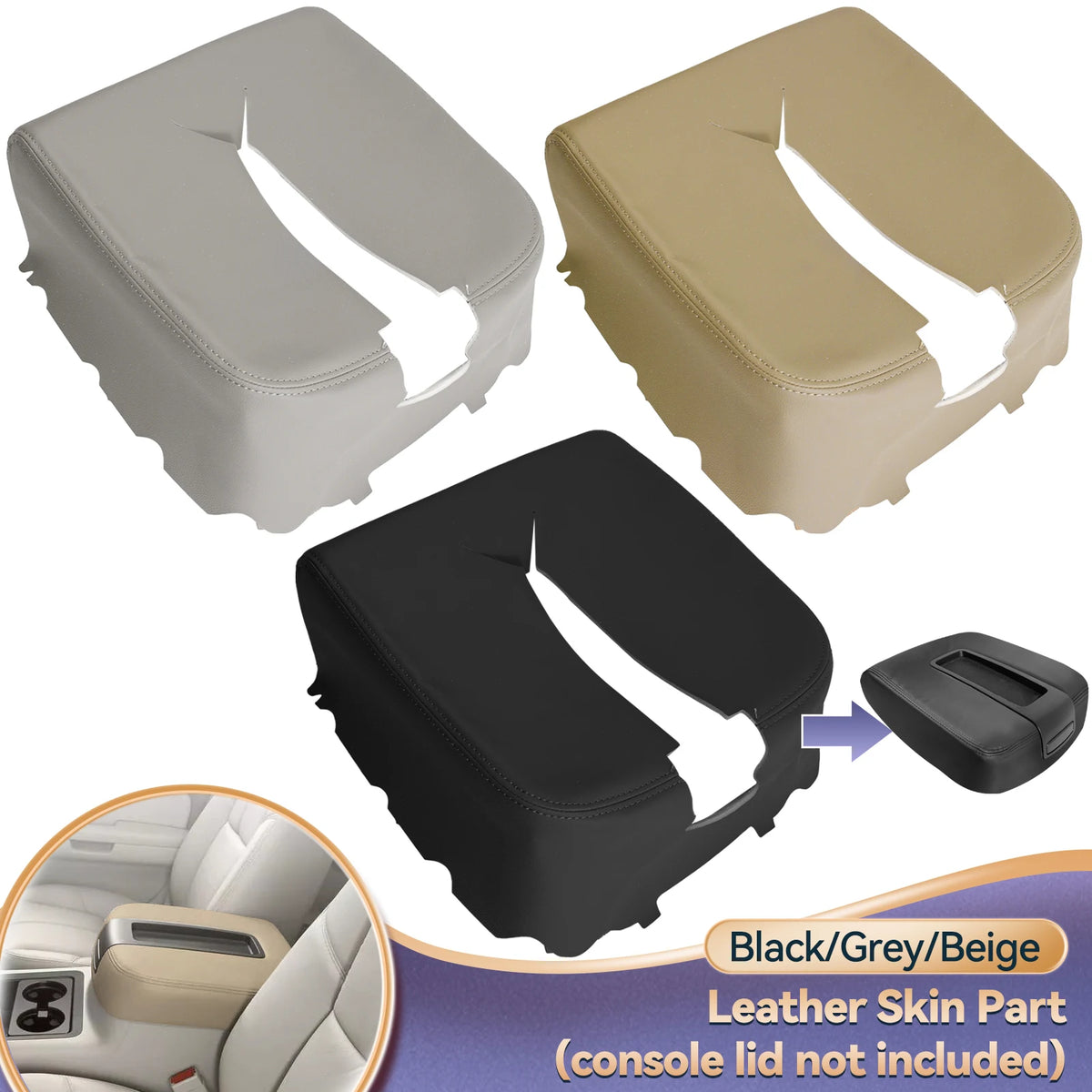 Console Armrest Cover for 2007-2014 Chevy Silverado / Tahoe / GMC Sierra / Yukon