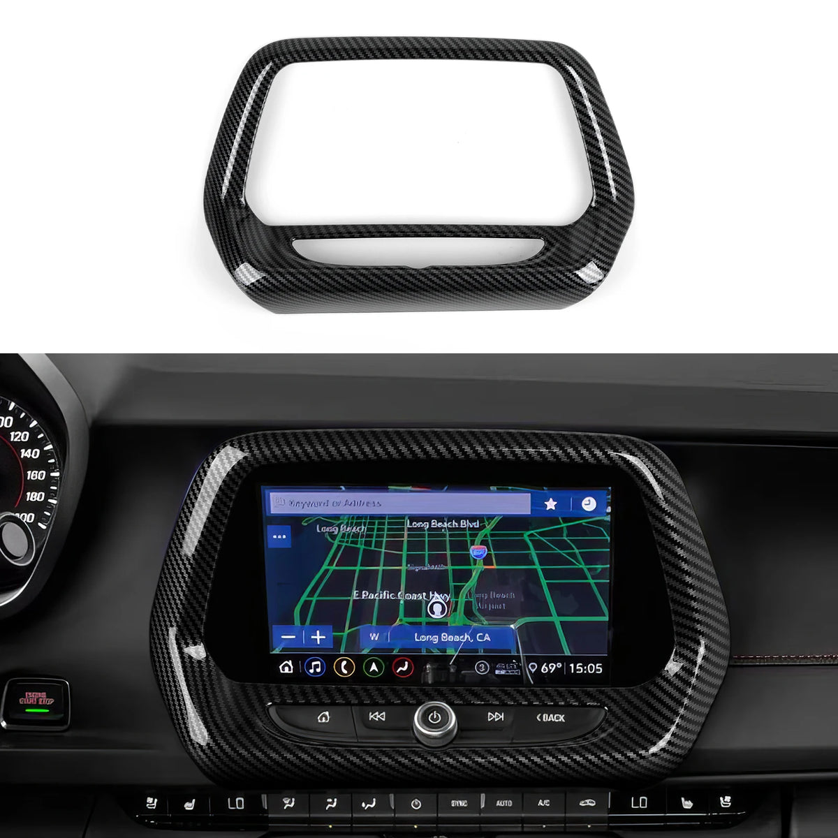 Carbon-Look Steering Wheel Button Panel Cover for 2016-2024 Chevy Camaro