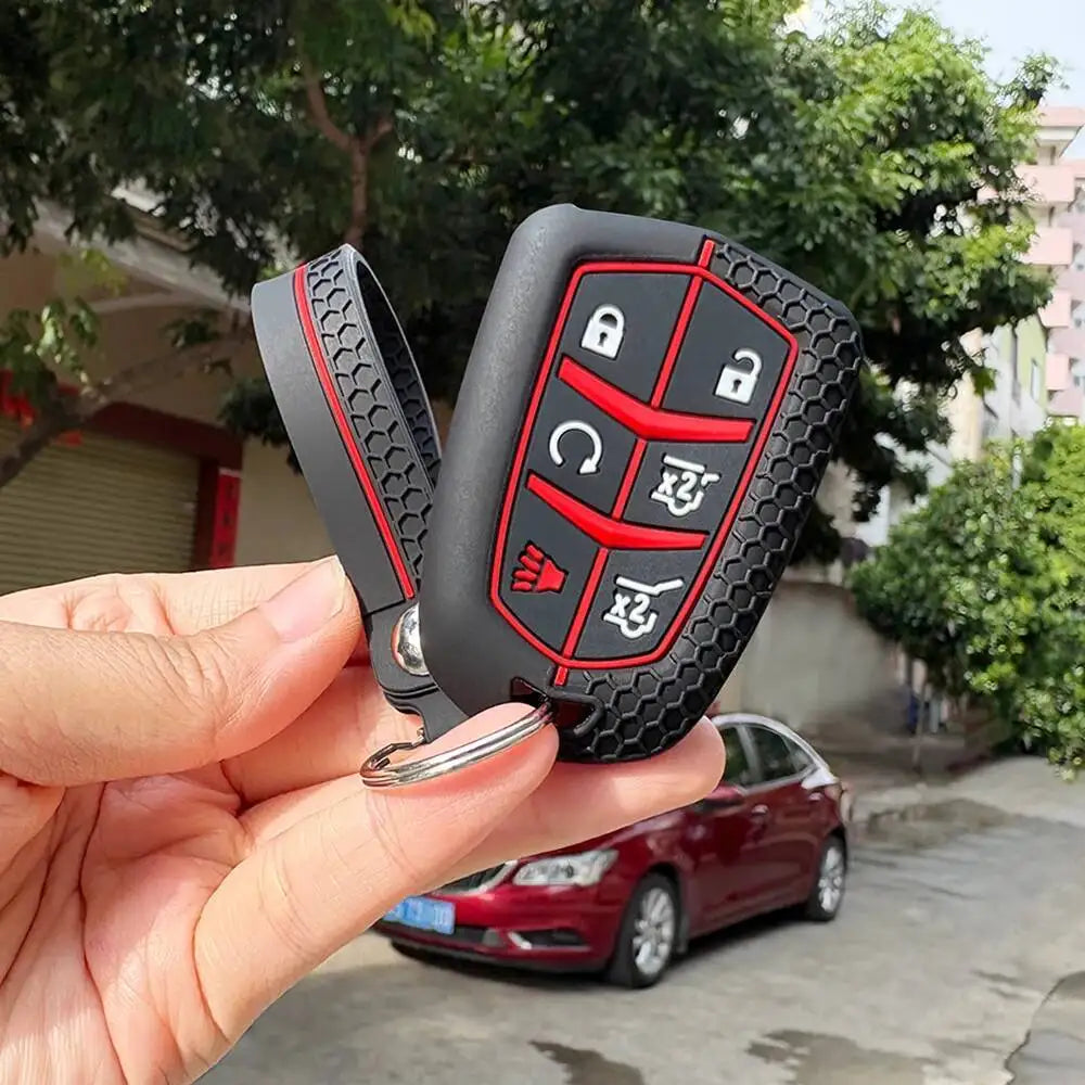 Silicone Key Fob Cover for Cadillac Escalade, SRX, ATS, CTS, XT5, XTS