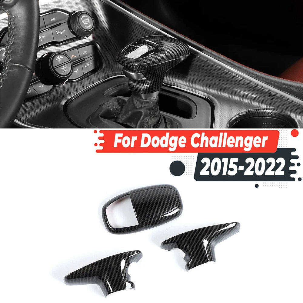 Carbon-Look Gear Shift Cover for Dodge Charger, Challenger and Durango