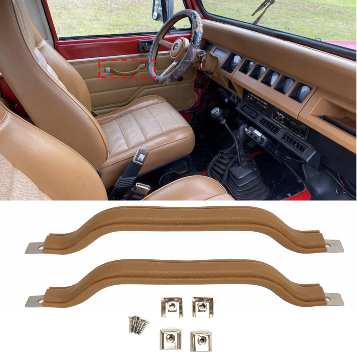 Interior Door Pull Handle, 2-Pack for 1987-1995 Jeep Wrangler YJ