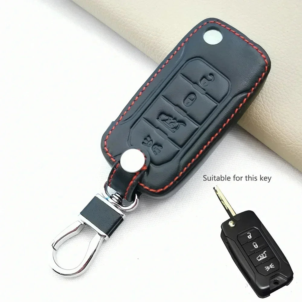 PU Leather Key Case for Jeep Cherokee / Compass, Chrysler 300C, Dodge Challenger
