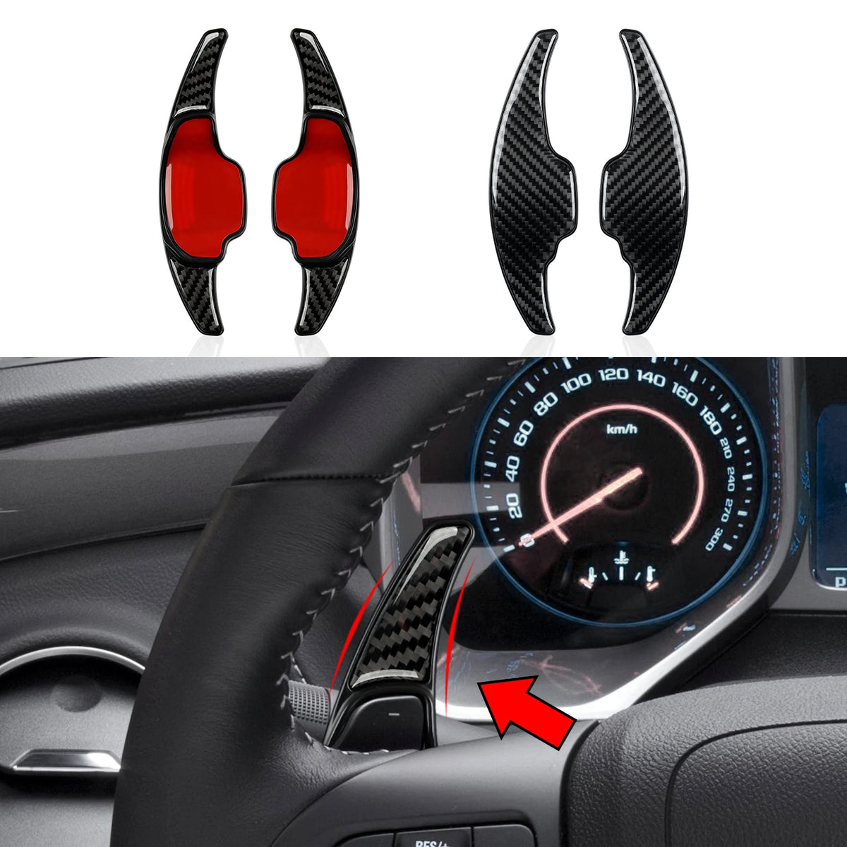 Carbon-Look Center Console Shift Panel Cover for 2010-2015 Chevy Camaro