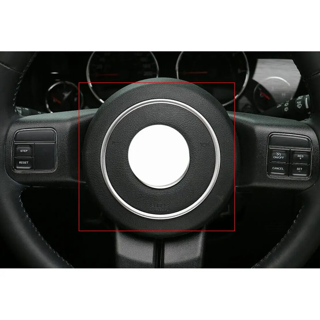 Silver Steering Wheel Center Trim Ring for Jeep Wrangler / Compass / Patriot