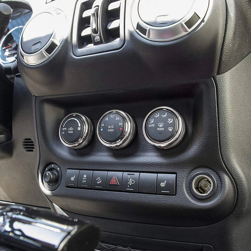 A/C Knob Trim Rings for 2010-2018 Jeep Wrangler JK / Liberty / Compass / Patriot