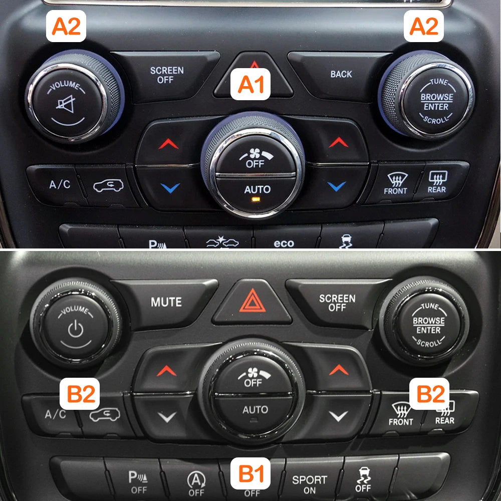 Climate and Radio Control Knob for 2014-2021 Jeep Grand Cherokee WK2