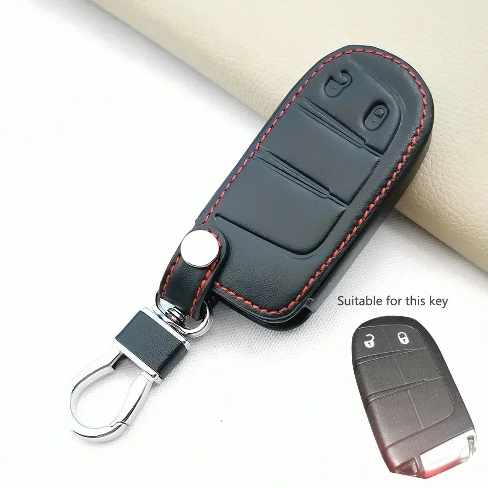 PU Leather Key Case for Jeep Cherokee / Compass, Chrysler 300C, Dodge Challenger