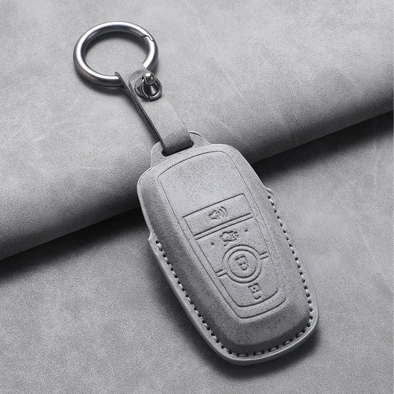 PU Leather Key Fob Cover for Ford Fusion, Edge, Explorer, Focus, F-150, Escape