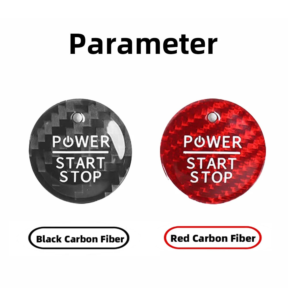 Carbon-Fiber Look Start-Stop Button Cover for Ford Mustang Mach-E