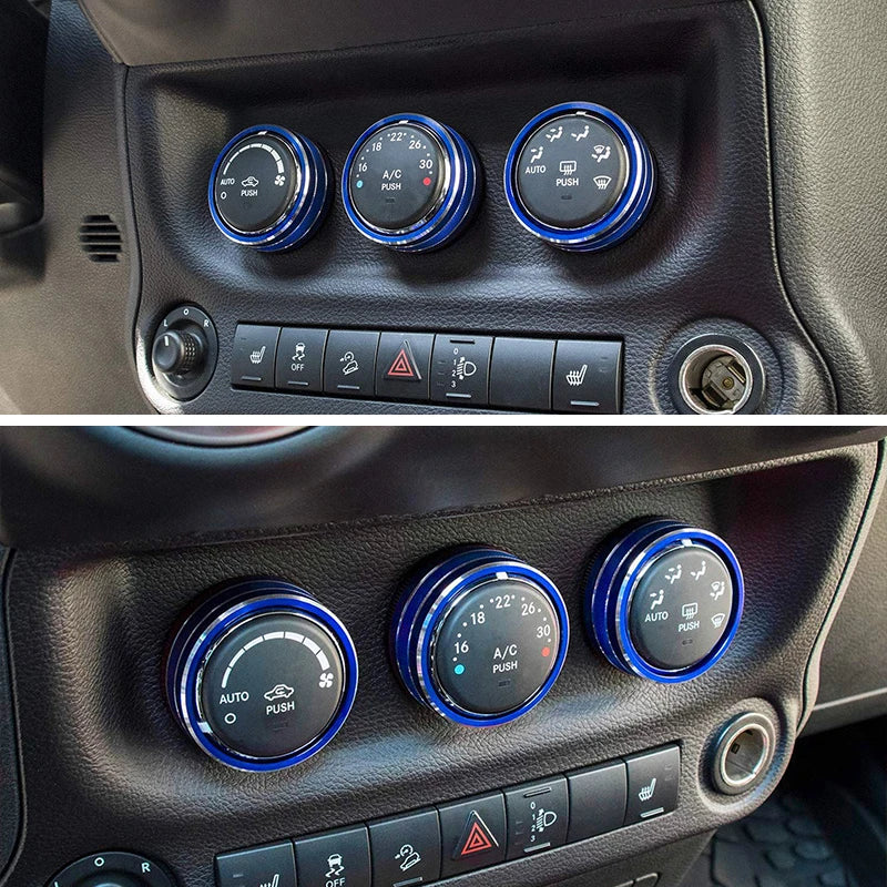 A/C Knob Trim Rings for 2010-2018 Jeep Wrangler JK / Liberty / Compass / Patriot