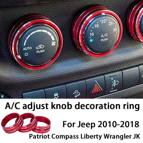 A/C Knob Trim Rings for 2010-2018 Jeep Wrangler JK / Liberty / Compass / Patriot